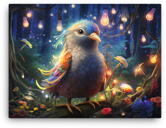 Enchanted Forest Bird Canvas Wall Art