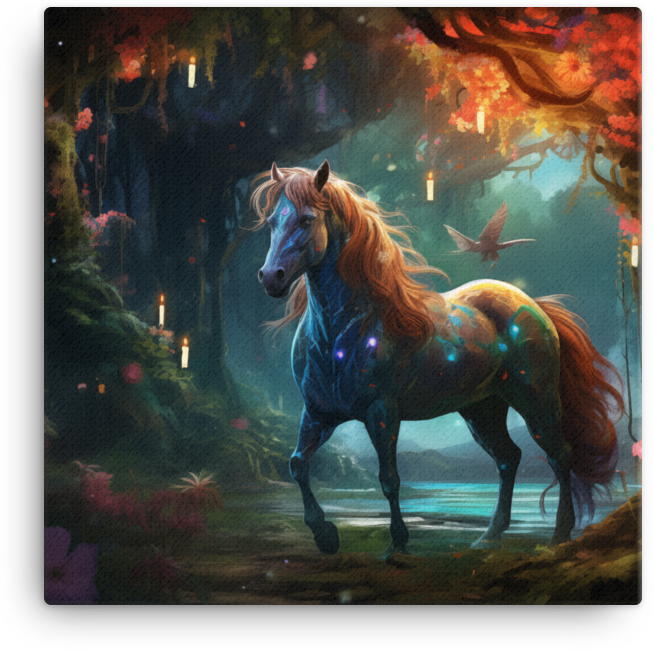 Enchanted Forest Horse Canvas Wall Art