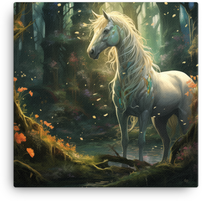 Enchanted Forest Horse Canvas Wall Art