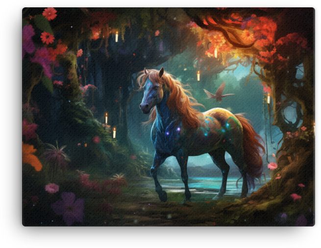 Enchanted Forest Horse Canvas Wall Art