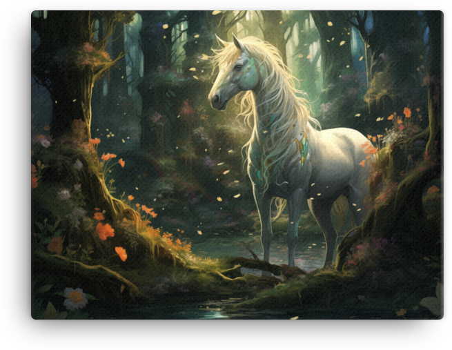 Enchanted Forest Horse Canvas Wall Art