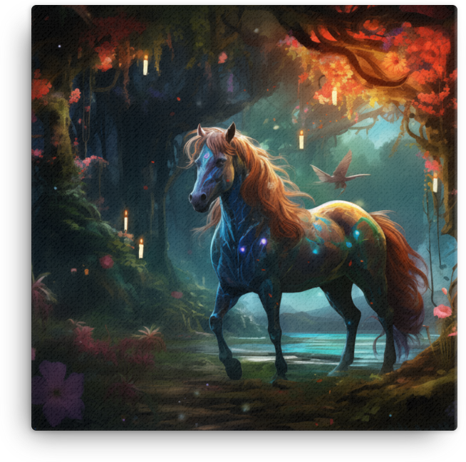 Enchanted Forest Horse Canvas Wall Art