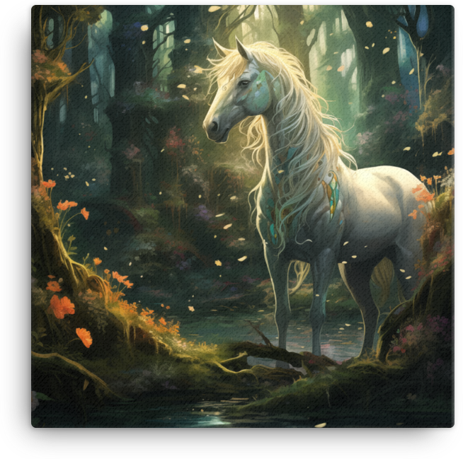 Enchanted Forest Horse Canvas Wall Art