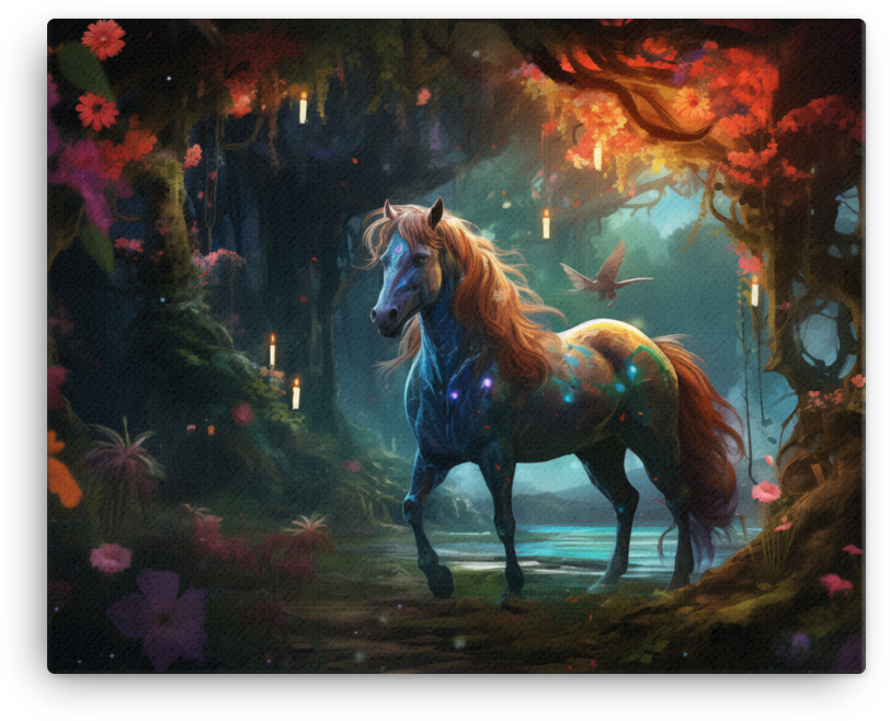Enchanted Forest Horse Canvas Wall Art