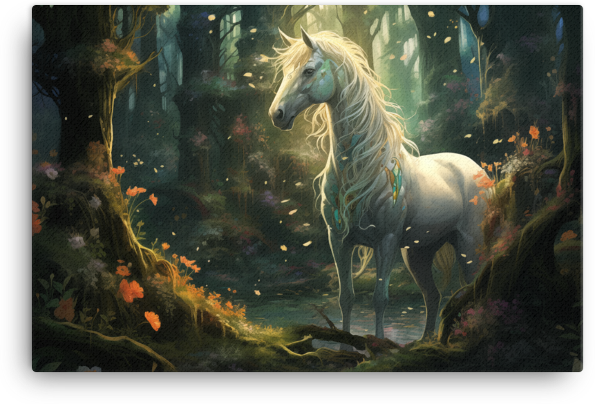 Enchanted Forest Horse Canvas Wall Art