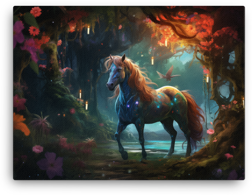Enchanted Forest Horse Canvas Wall Art