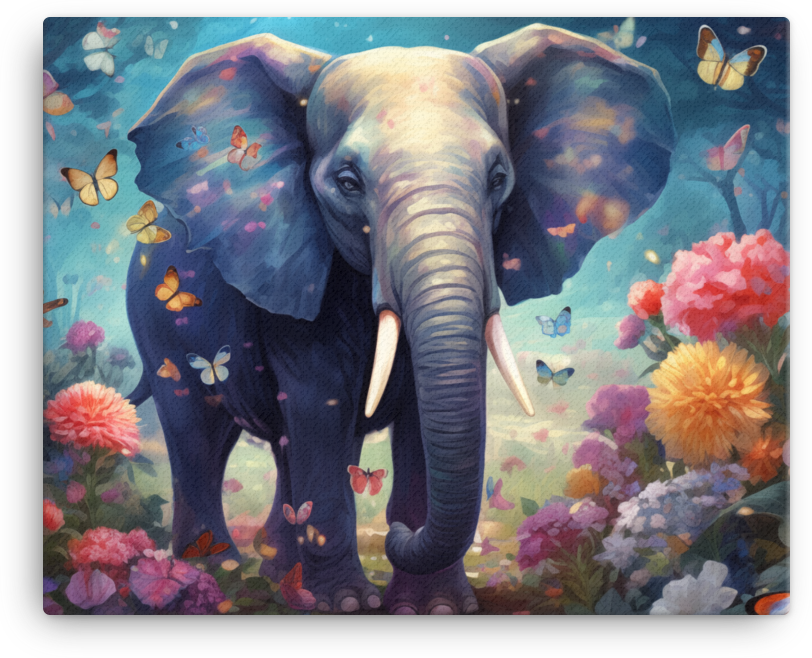 Enchanted Garden Elephant Canvas Wall Art