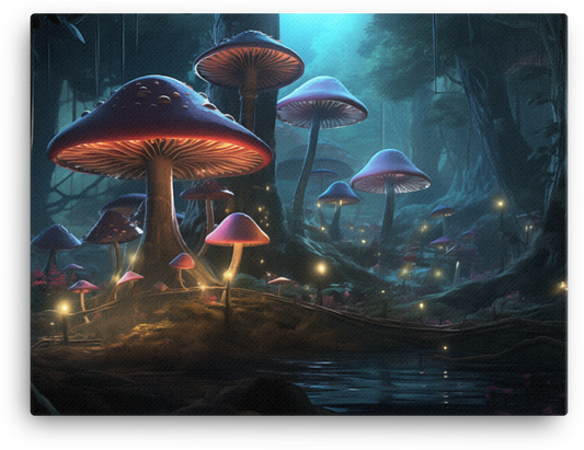 Enchanted Mushroom Forest Illumination Canvas