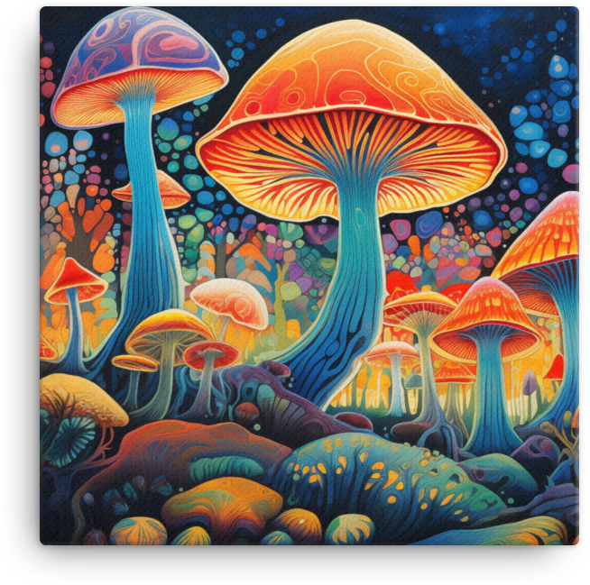 Enchanted Mushroom Forest Spectrum Canvas
