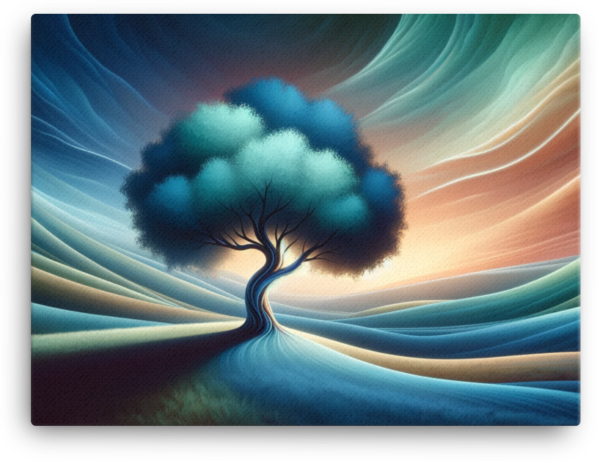 Ethereal Tree of Tranquil Dunes Canvas wall art