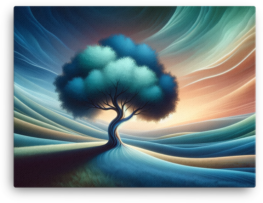 Ethereal Tree of Tranquil Dunes Canvas wall art