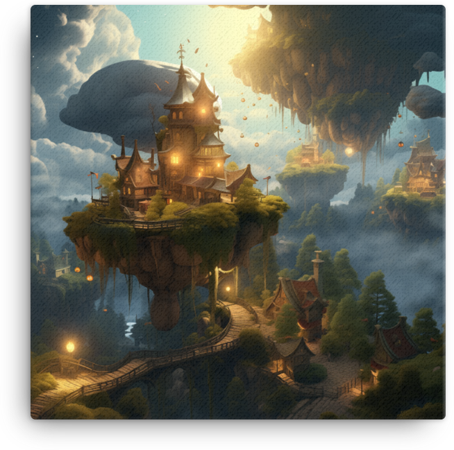 Floating Village Canvas