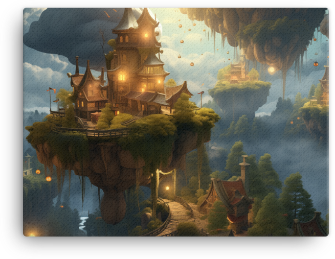 Floating Village Canvas
