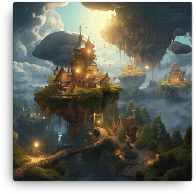 Floating Village Canvas
