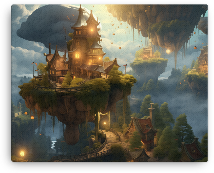 Floating Village Canvas