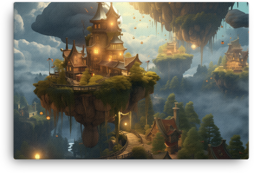 Floating Village Canvas