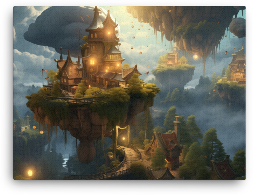 Floating Village Canvas
