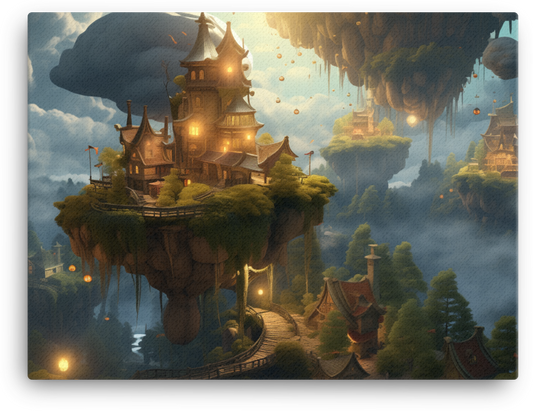 Floating Village Canvas