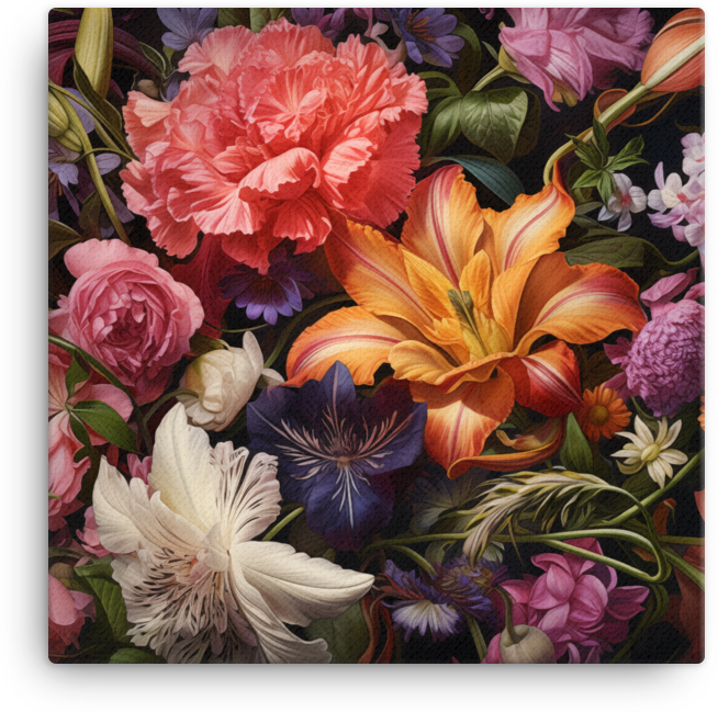 Floral Elegance in Bloom Canvas Wall Art wall art