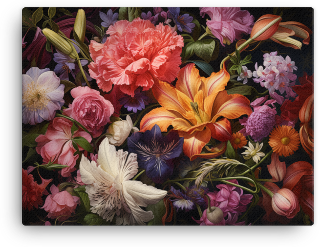 Floral Elegance in Bloom Canvas Wall Art wall art