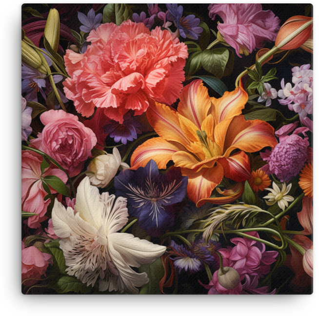 Floral Elegance in Bloom Canvas Wall Art wall art