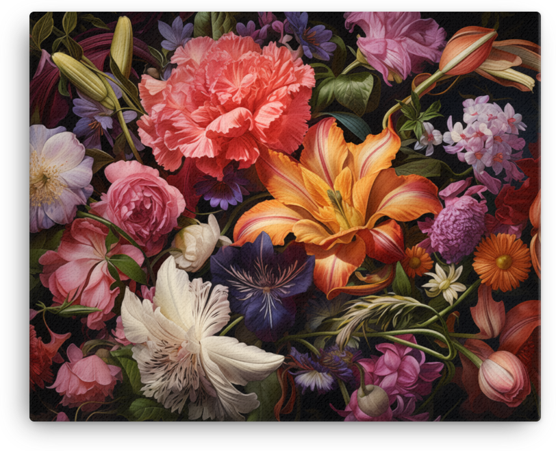 Floral Elegance in Bloom Canvas Wall Art wall art