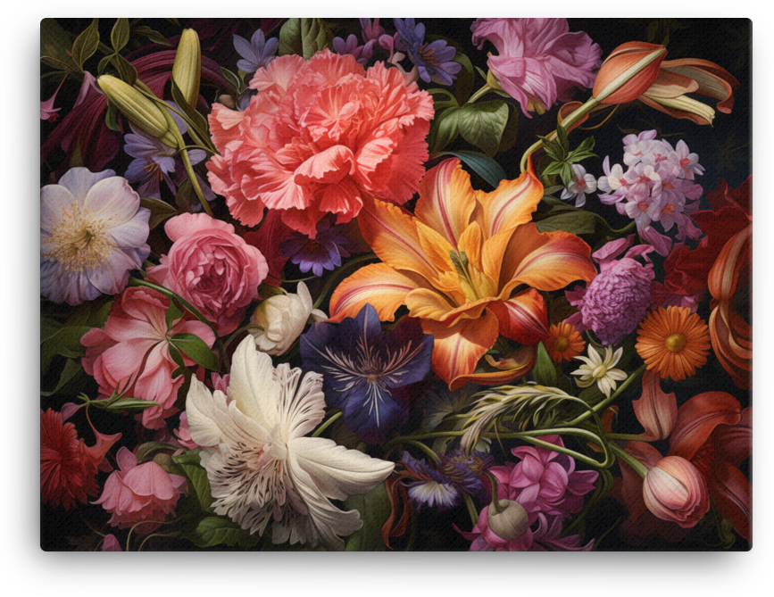 Floral Elegance in Bloom Canvas Wall Art wall art