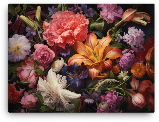 Floral Elegance in Bloom Canvas Wall Art wall art