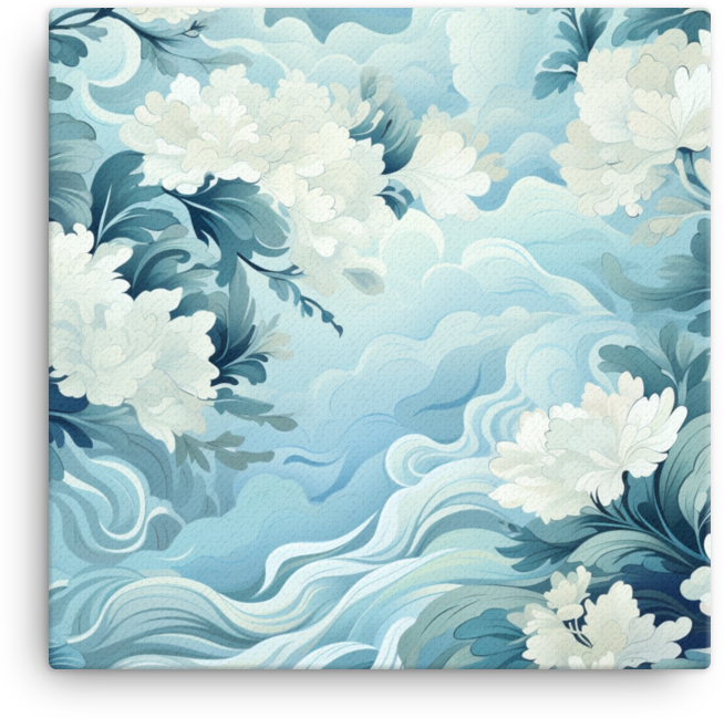 Floral Waves Pattern Canvas