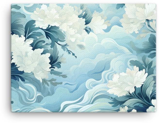 Floral Waves Pattern Canvas