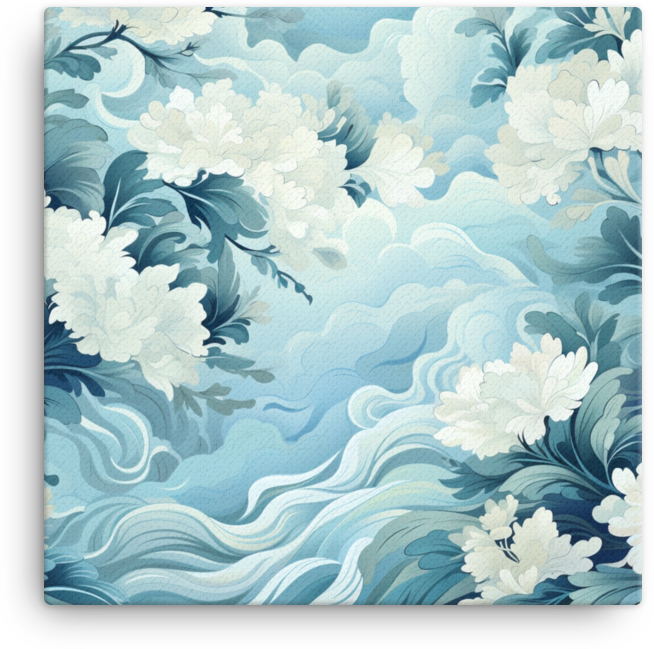 Floral Waves Pattern Canvas