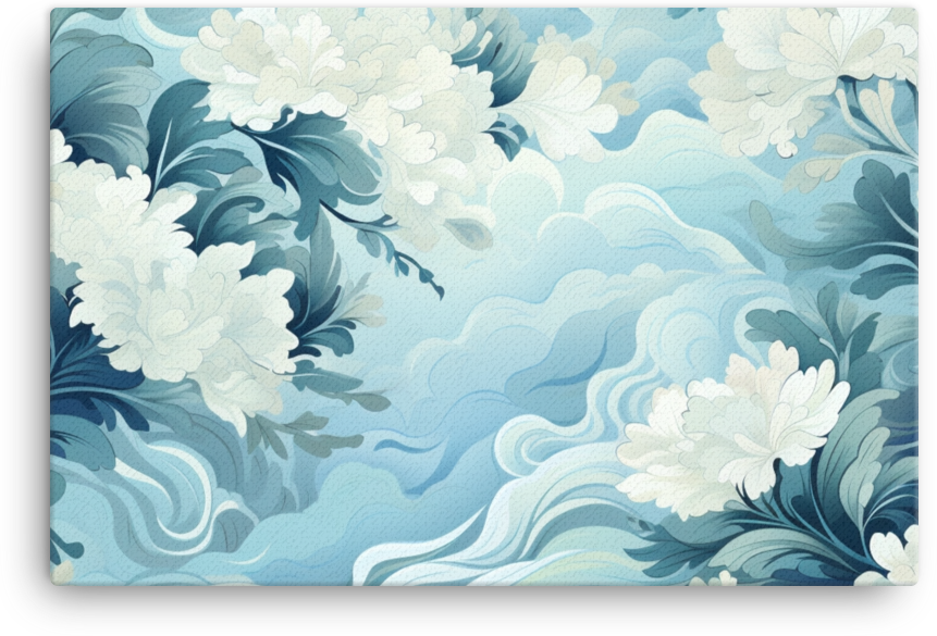 Floral Waves Pattern Canvas