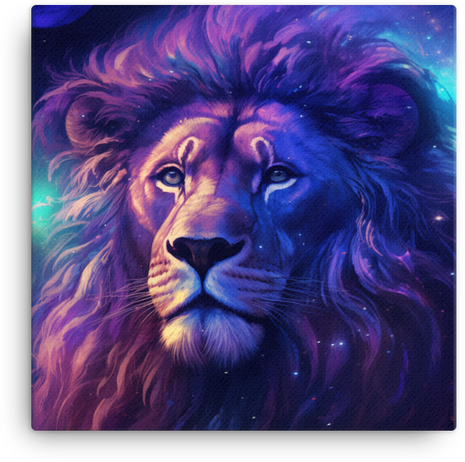 Galactic Mane Lion Canvas Wall Art
