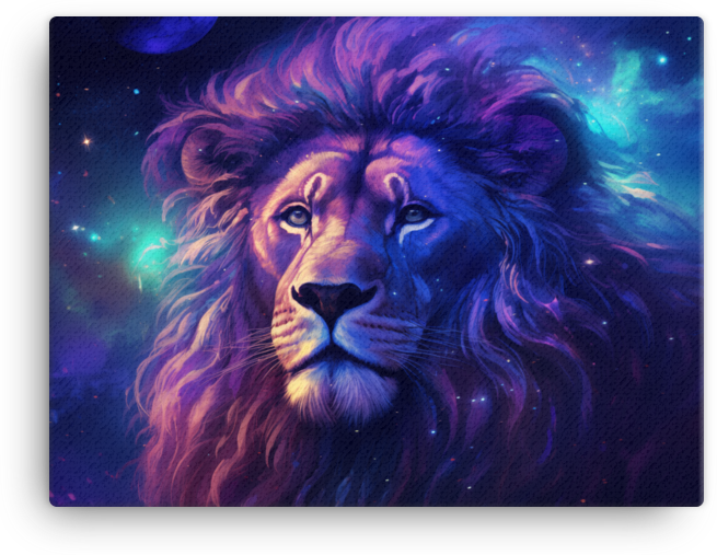 Galactic Mane Lion Canvas Wall Art