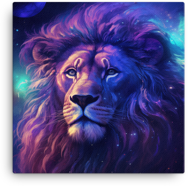 Galactic Mane Lion Canvas Wall Art