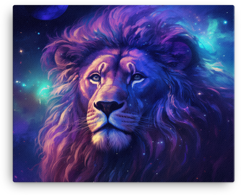 Galactic Mane Lion Canvas Wall Art