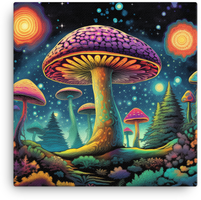 Galactic Mushroom Awakening Canvas