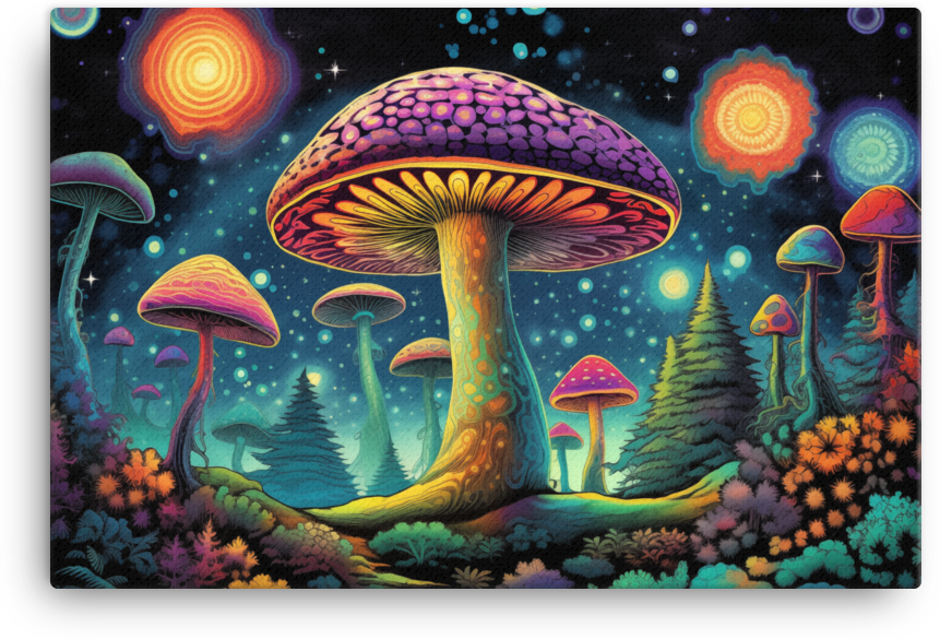 Galactic Mushroom Awakening Canvas