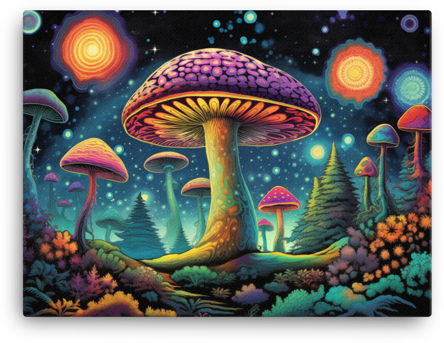 Galactic Mushroom Awakening Canvas