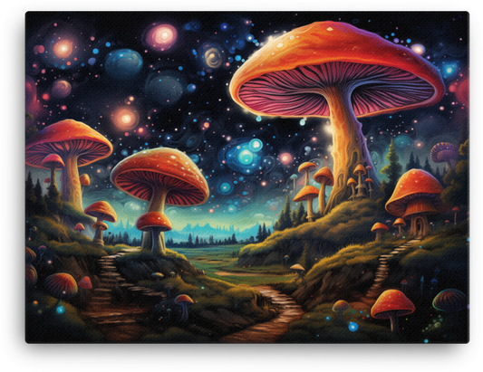 Galactic Mushroom Trail Canvas