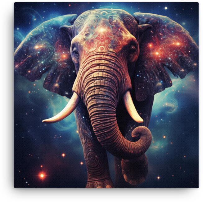 Galactic Soul Elephant Canvas Wall Art