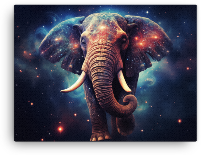 Galactic Soul Elephant Canvas Wall Art
