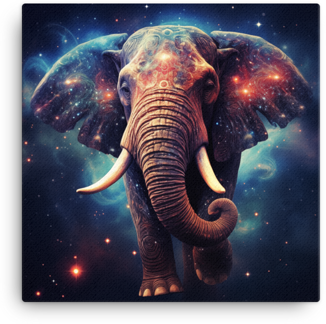 Galactic Soul Elephant Canvas Wall Art