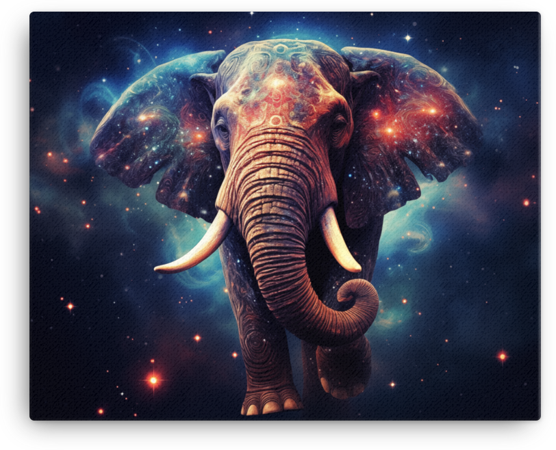 Galactic Soul Elephant Canvas Wall Art