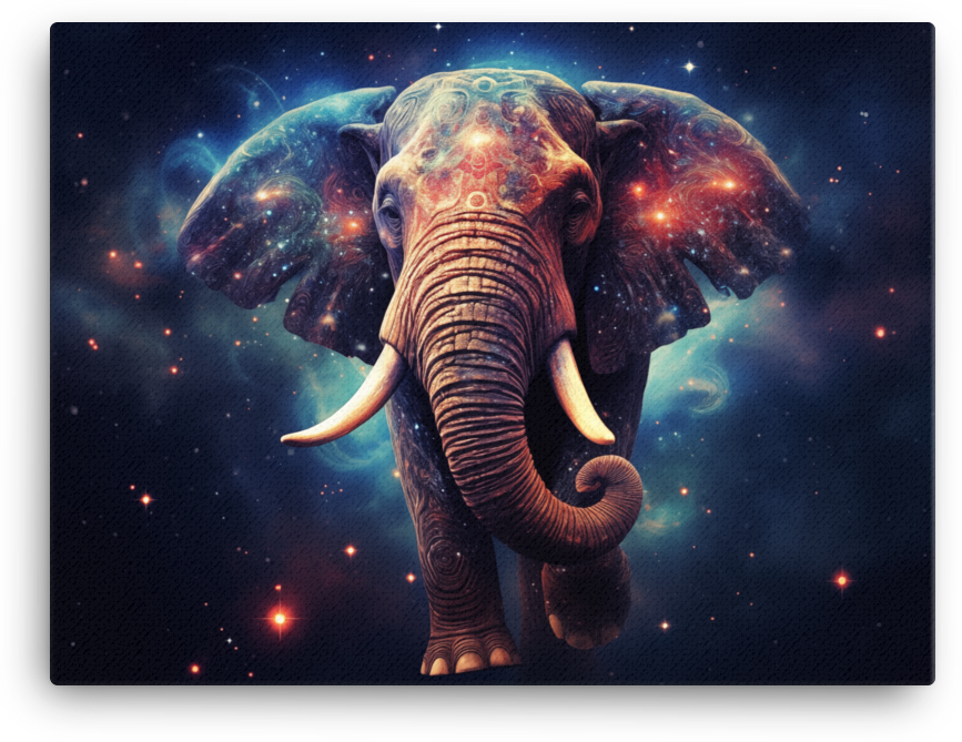 Galactic Soul Elephant Canvas Wall Art