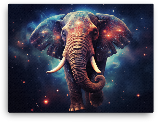 Galactic Soul Elephant Canvas Wall Art
