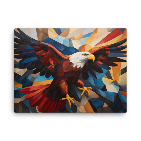 Geometric Majesty Eagle Canvas Wall Art
