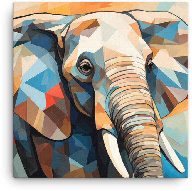 Geometric Splendor Elephant Canvas Wall Art