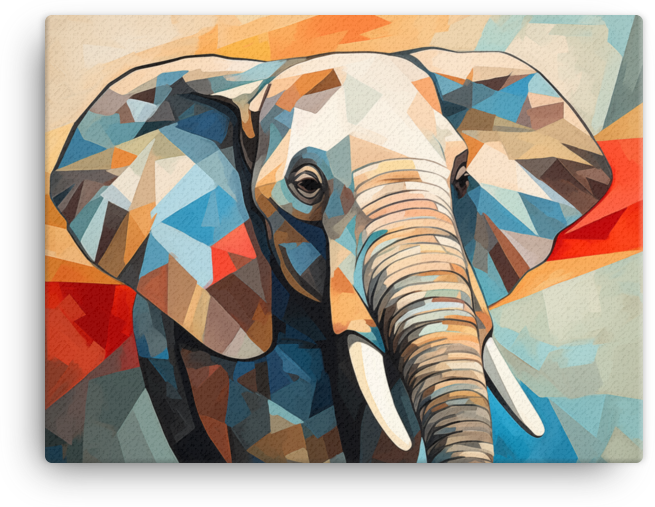 Geometric Splendor Elephant Canvas Wall Art