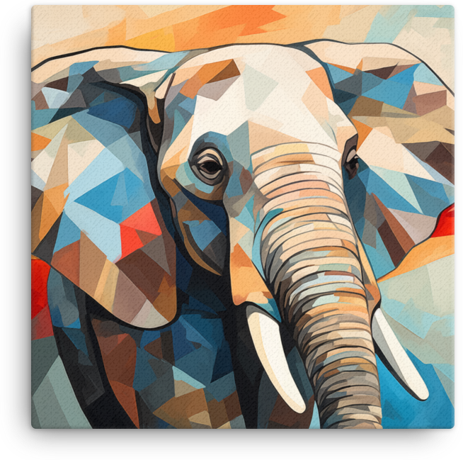 Geometric Splendor Elephant Canvas Wall Art